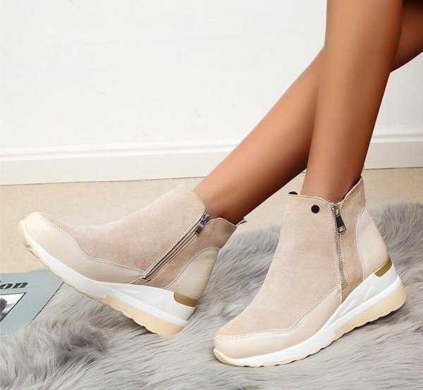 Women Spring Casual Zipper Ankle Boots